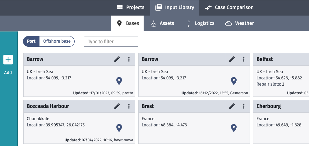 Input library landing page