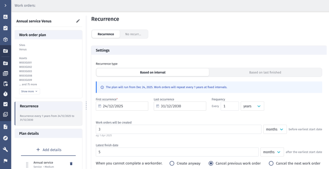 Recurring Work Order
