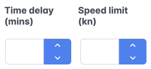 The time delay and speed limit inputs