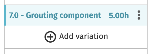 Grouting component process