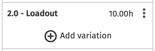 Add variation button