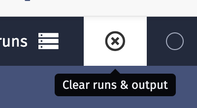 Alternative clear all runs button